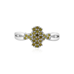 Anello in argento con Diamante Giallo I2