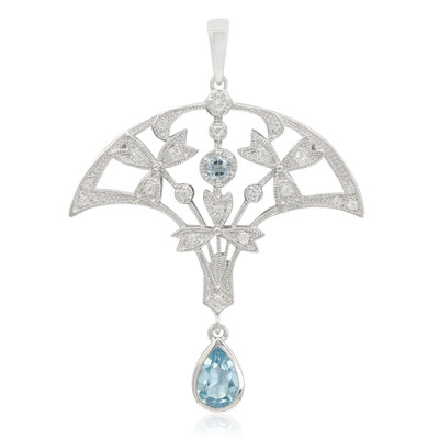 Ciondolo in argento con Topazio Blu Cielo