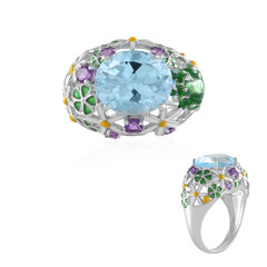 Anello in argento con Topazio Blu Cielo (Adela Silber)