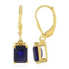 Orecchini in argento con Zaffiro Blu del Madagascar