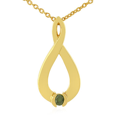 Collana in argento con Diamante Verde I1