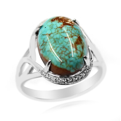 Anello in argento con Turchese della Miniera 8 (Anne Bever)