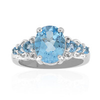 Anello in argento con Topazio Blu Cielo