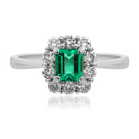 Anello in platino con Smeraldo Zambia AAA (CIRARI)