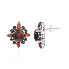 Orecchini in argento con Occhio di Tigre Rosso