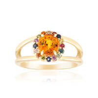 Anello in oro con Zaffiro Arancione Ban Ka Cha