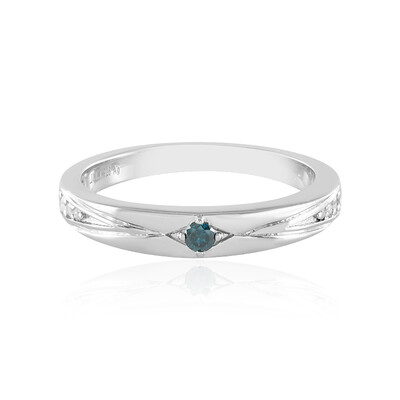 Anello in argento con Diamante Blu I3