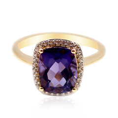 Anello in oro con Quarzo Mirtillo