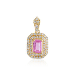 Ciondolo in oro con Zaffiro Rosa