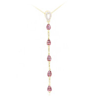 Collana in oro con Zaffiro Padparadscha (non riscaldato)