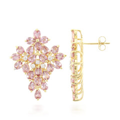 Orecchini in oro con Zaffiro Padparadscha (non riscaldato) (AMAYANI)