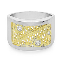 Anello placcato in oro con Zircone