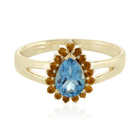 Anello in oro con Topazio Blu Svizzero (Adela Gold)
