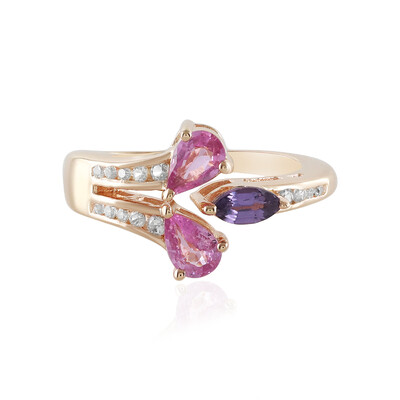 Anello in argento con Zaffiro Ceylon Rosa