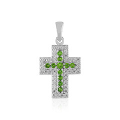 Ciondolo in argento con Diopside Russo