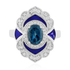 Anello in argento con Topazio Blu Londra