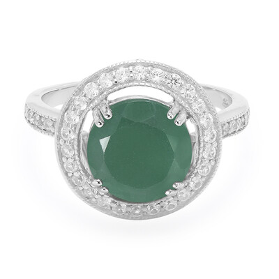 Anello in argento con Calcedonio Verde