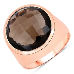 Anello in argento con Quarzo Fumè