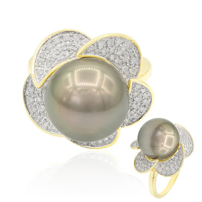 Anello in oro con Perla Tahitiana (TPC)