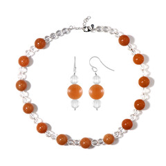 Parure in argento con Avventurina Pesca