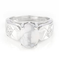 Anello in argento con Howlite