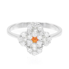 Anello in argento con Zaffiro Arancione