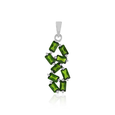 Ciondolo in argento con Diopside Russo