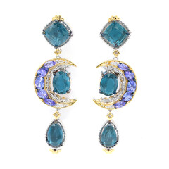 Orecchini in argento con Cianite Blu Foglia di Tè (Gems en Vogue)