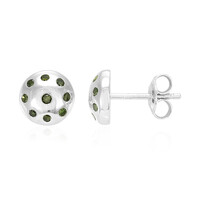 Orecchini in argento con Diamante Verde Smeraldo