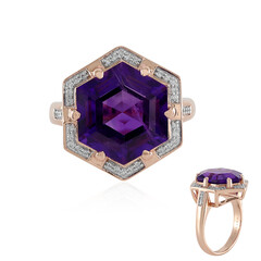 Anello in oro con Ametista Zambiana (SUHANA)