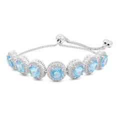 Bracciale in argento con Topazio Blu Svizzero