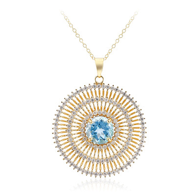 Collana in argento con Topazio Blu Cielo