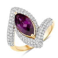 Anello in oro con Granato Magenta (SUHANA)