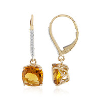 Orecchini in oro con Citrino Madeira