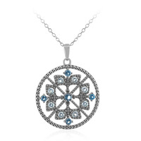 Collana in argento con Topazio Blu Londra