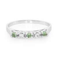Anello in argento con Alessandrite Brasiliana e Zaffiro Bianco