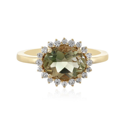 Anello in oro con Pietra del Sole dell'Oregon