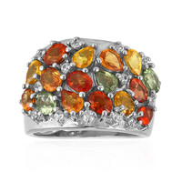 Anello in argento con Zaffiro Fancy