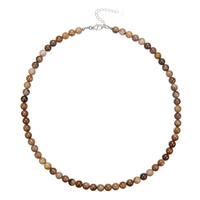Collana in argento con Legno Fossile