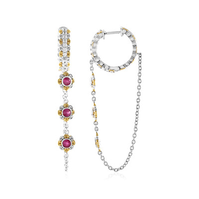 Orecchini in argento con Rubino della Birmania (Gems en Vogue)