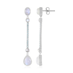 Orecchini in argento con Pietra di Luna Arcobaleno (KM by Juwelo)