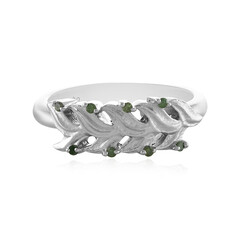 Anello in argento con Diamante Verde I2