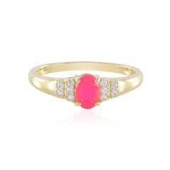 Anello in argento con Opale Rosa dell'Etiopia