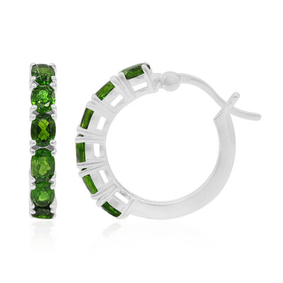 Orecchini in argento con Diopside Russo