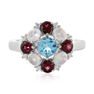Anello in argento con Topazio Blu Svizzero