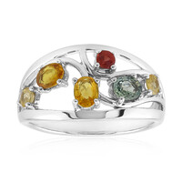 Anello in argento con Zaffiro Fancy