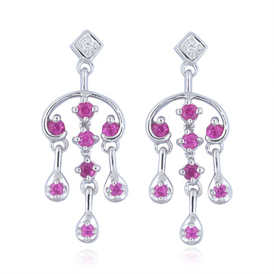 Orecchini in oro con Zaffiro Rosa