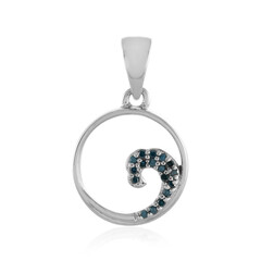 Ciondolo in argento con Diamante Blu I3