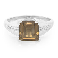 Anello in argento con Quarzo Fumè
