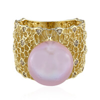 Anello in oro con Perla Ming Rosa (TPC)